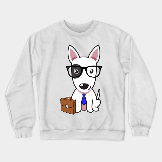 Funny bull terrier is on the way to work Crewneck Sweatshirt by Pet Station